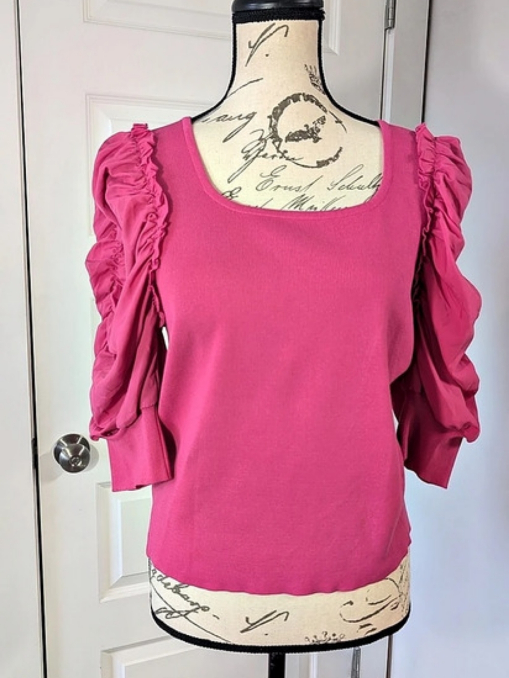 Nanette Lepore Ruffle Sleeve Top in Pink XL
